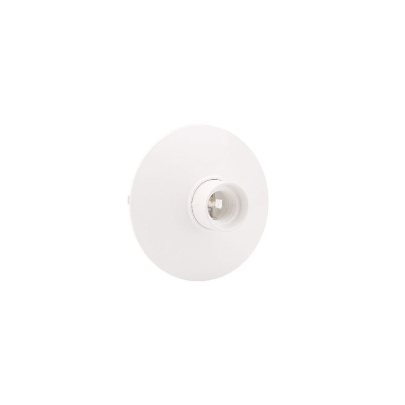 Portalámpara E27 Superficie Zócalo Plano Blanco GSC
