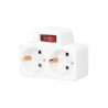 Adaptador Doble con interruptor Blanco TT 16A-220V GSC C10/100