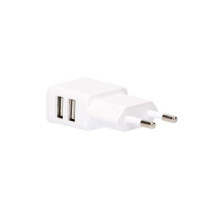 Cargador 2 tomas USB 5V/2,1A Blanco Blister 230V GSC C1/300