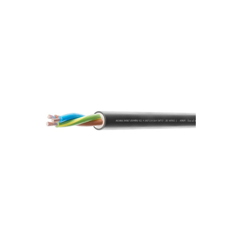 Cable manguera redonda 3x1,5mm Negro PVC Rollo 100m ASCABLE