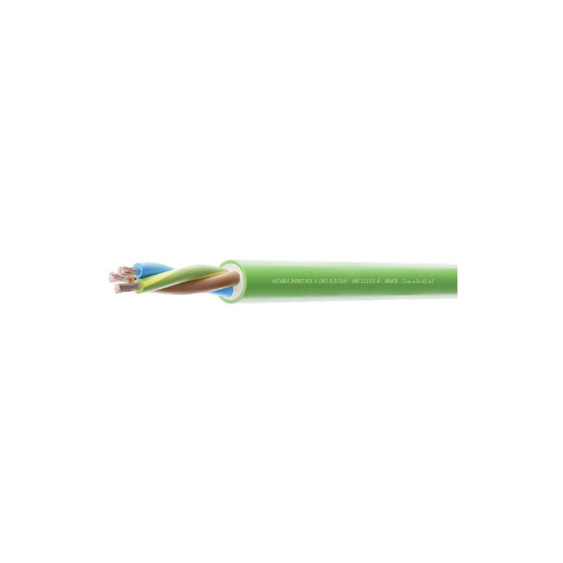 Cable manguera libre halógenos redonda 3x1,5mm Verde Rollo 100m ASCABLE