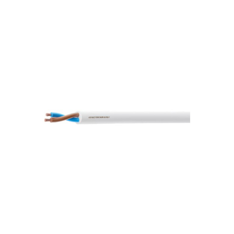 Cable manguera redonda FLEXIBLE 2x1,5mm Blanco PVC Rollo 100m ASCABLE