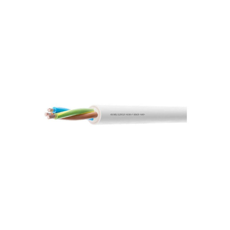 Cable manguera redonda FLEXIBLE 3x1,5mm Blanco PVC Rollo 100m ASCABLE