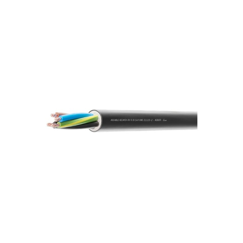 Cable manguera redonda FLEXIBLE 4x2,5mm Negro PVC Rollo 100m ASCABLE
