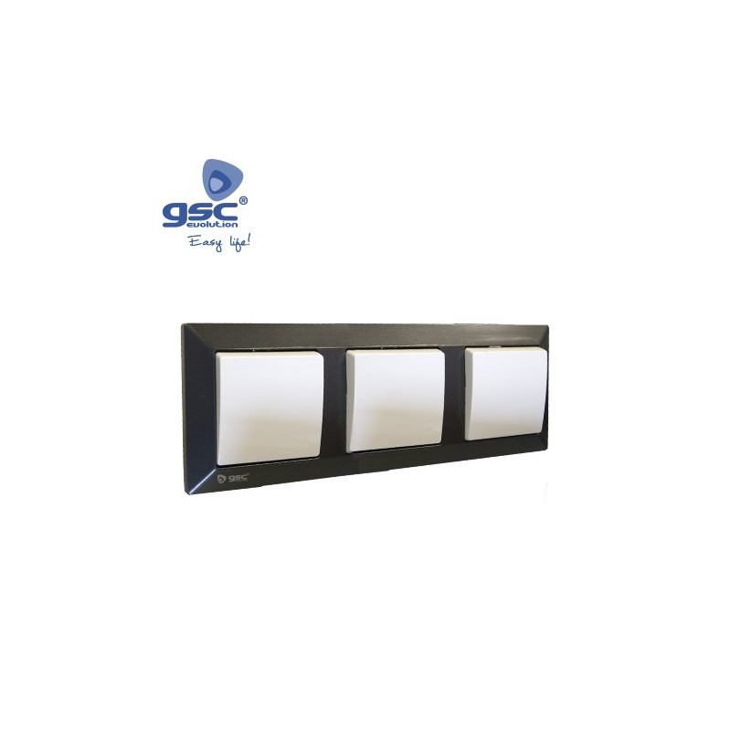 Embellecedor Serie GAMMA 3 modulos Gris antracita GSC C14/140