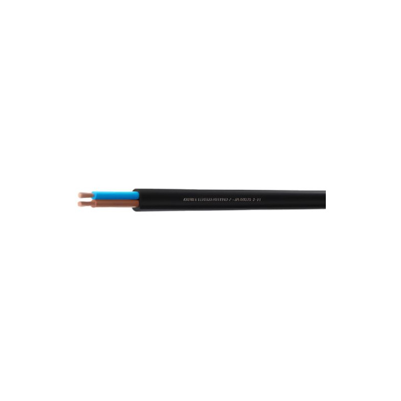 Cable manguera redonda 2x1,5mm Negro PVC Rollo 100m ASCABLE