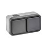 Mecanismo superficie estanco Serie AQUARIS Base Doble Horizontal 16A-220V IP55 FAMATEL