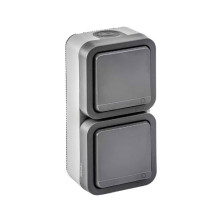 Mecanismo superficie estanco Serie AQUARIS Base Doble Vertical 16A-220V IP55 FAMATEL