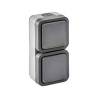 Mecanismo superficie estanco Serie AQUARIS Base Doble Vertical 16A-220V IP55 FAMATEL
