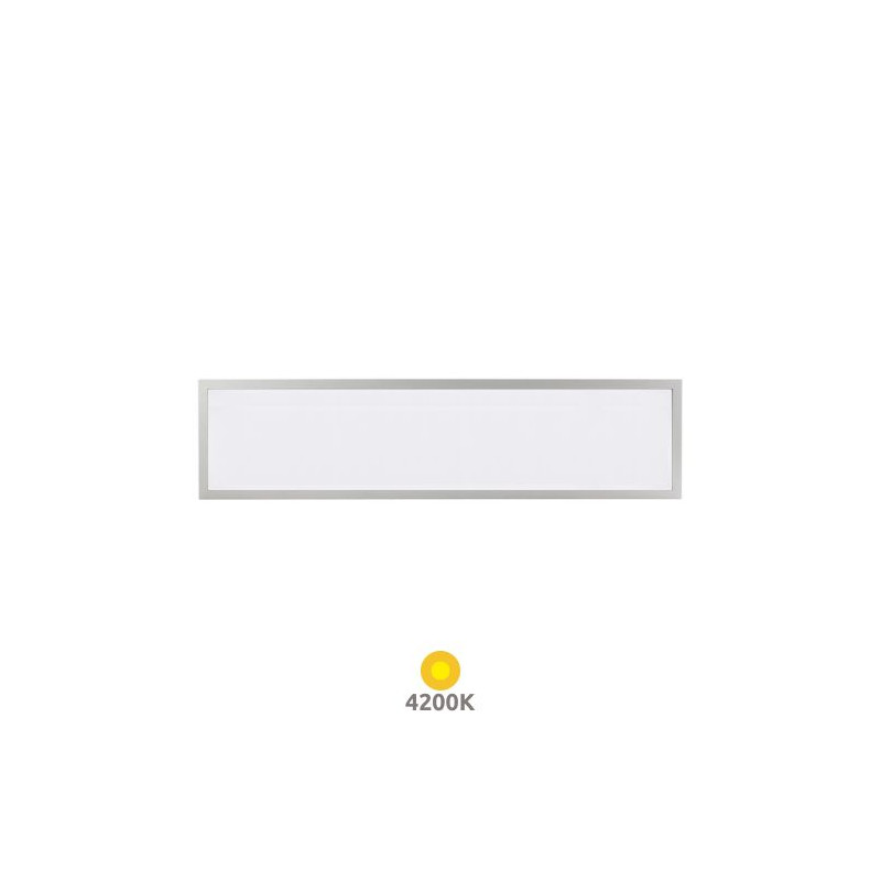 Panel LED Rectangular 40w 4200K 4000Lm EMPOTRABLE Marco Níquel 120x30cm Luena GSC