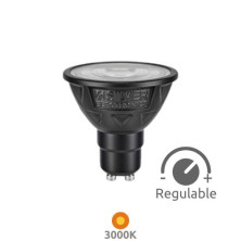 Bombilla Dicroica LED GU10 ((( REGULABLE ))) 5,4w 3000K 600Lm 220V CRi97 NITRA SILVER