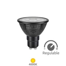 Bombilla Dicroica LED GU10 ((( REGULABLE ))) 5,4w 4000K 600Lm 220V CRi97 NITRA SILVER