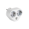 Adaptador Doble con USB A y USB C Blanco TT 16A-220V FAMATEL