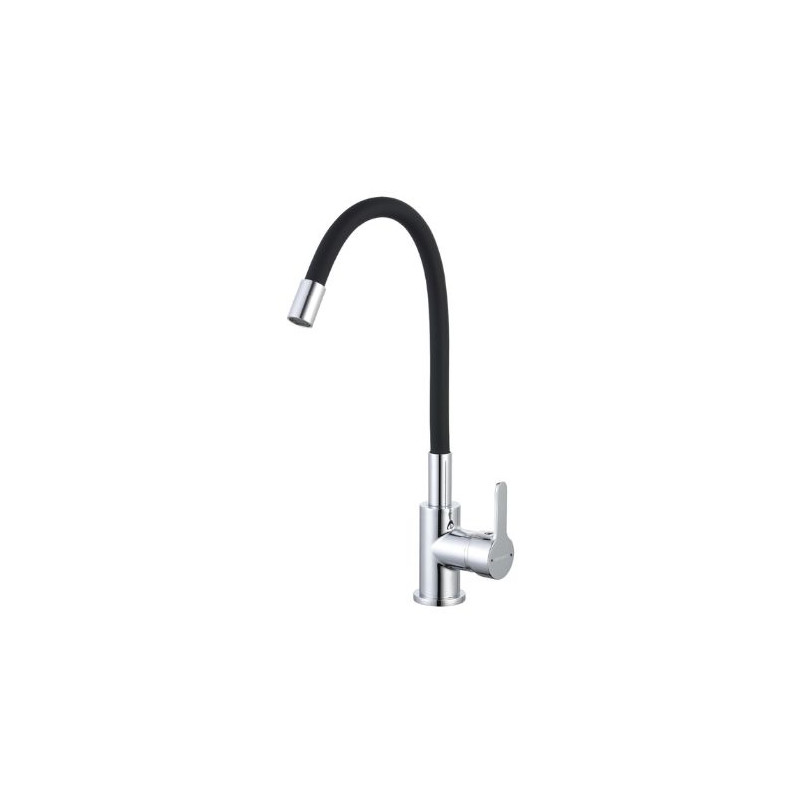 Grifo Monomando cocina con caño flexible Cromado y Negro Mate Serie Roma GIFONT