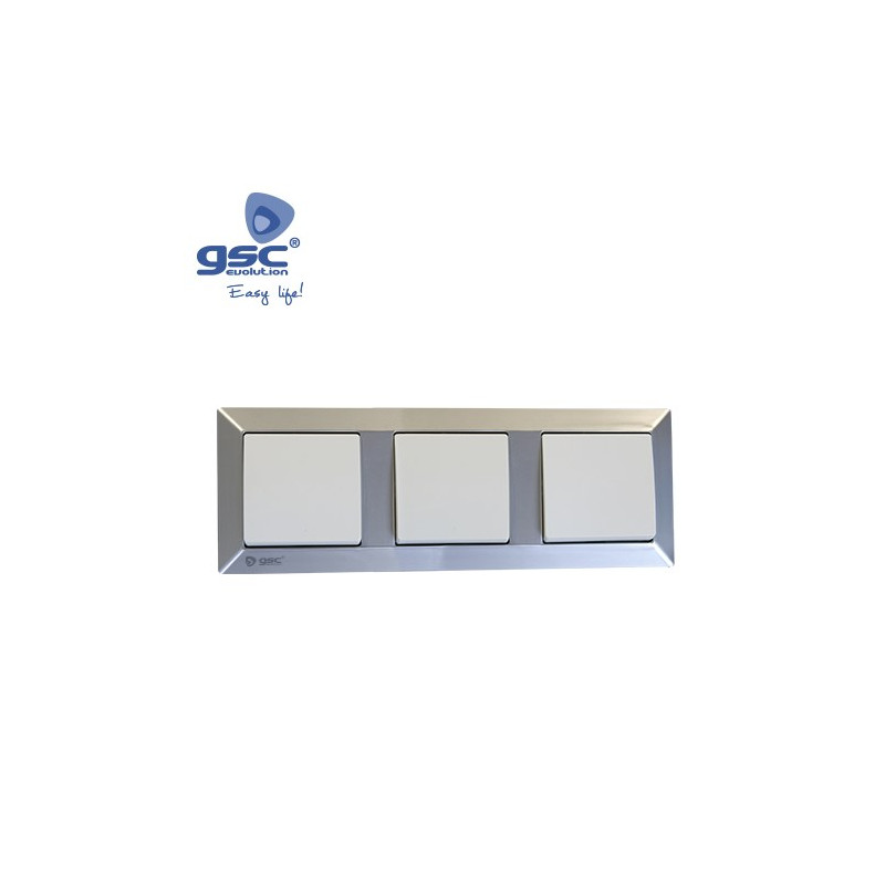 Embellecedor Serie GAMMA 3 modulos Plata mate GSC C14/140