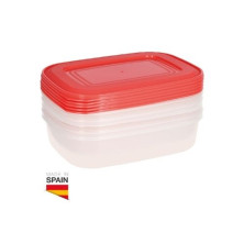 Pack de 5 táperes herméticos de plástico 1L GSC