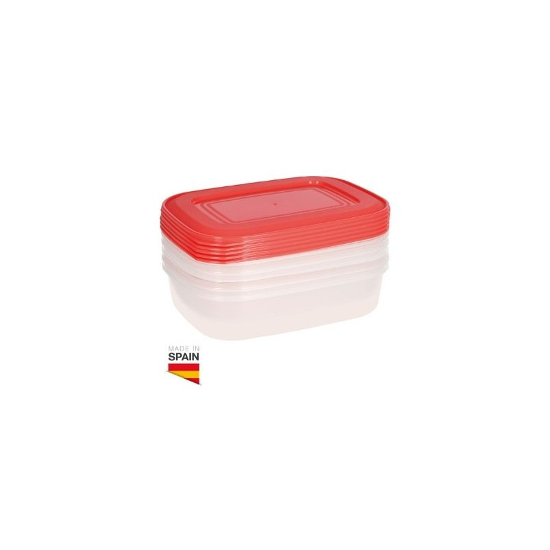 Pack de 5 táperes herméticos de plástico 1L GSC