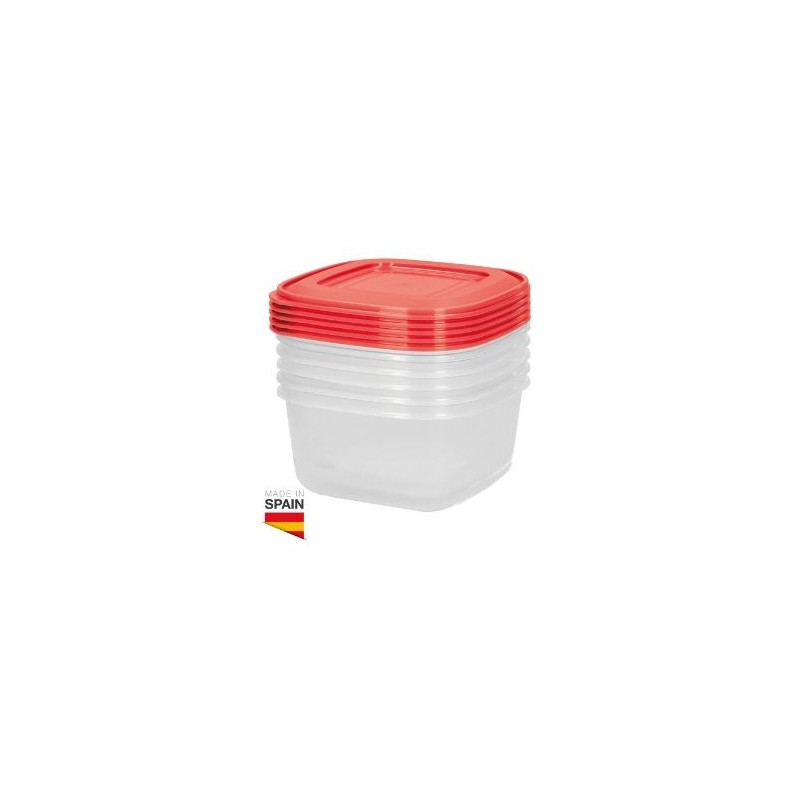 Pack de 5 táperes herméticos de plástico 0.6L GSC
