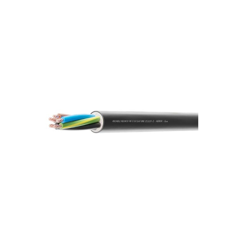 Cable manguera redonda FLEXIBLE 5x2,5mm Negro PVC Bobina 100m ASCABLE