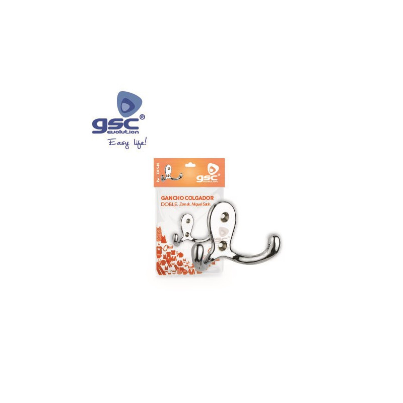 Gancho colgador doble Zamack brillo GSC C50/500