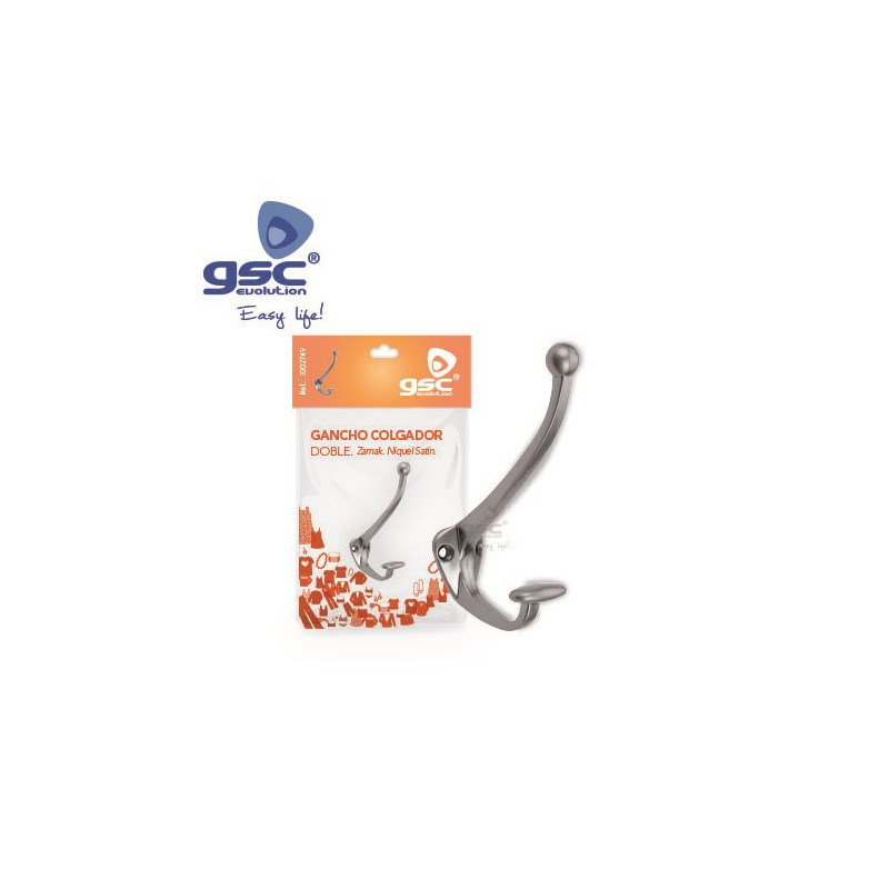 Gancho colgador doble Zamack mate GSC UUS C20/200