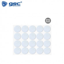 Fieltro adhesivos redondo Diámetro 16mm - Blanco Pack 20 Fieltros GSC C1/100
