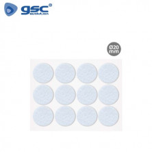 Fieltro adhesivos redondo Diámetro 20mm - Blanco Pack 12 Fieltros GSC C1/100