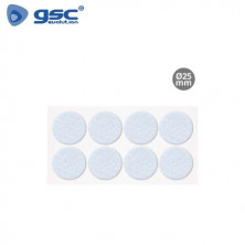 Fieltro adhesivos redondo Diámetro 25mm - Blanco Pack 8 Fieltros GSC /100
