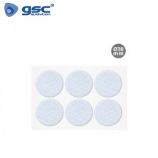 Fieltro adhesivos redondo Diámetro 30mm - Blanco Pack 6 Fieltros GSC C1/100