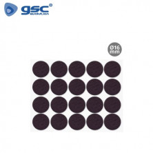 Fieltro adhesivos redondo Diámetro 16mm - Marrón Pack 20 Fieltros GSC C1/100