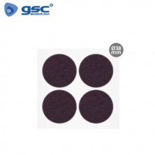 Fieltro adhesivos redondo Diámetro 38mm - Marrón Pack 4 Fieltros GSC /100