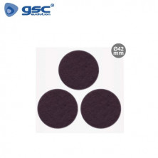 Fieltro adhesivos redondo Diámetro 42mm - Marrón Pack 3 Fieltros GSC /100