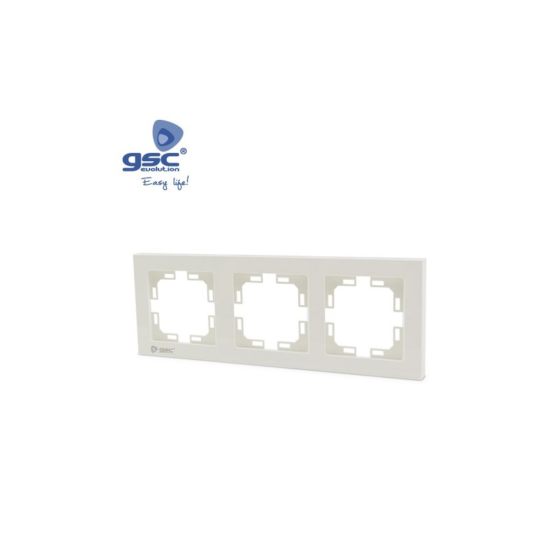 Embellecedor Serie GAMMA 3 modulos Recto Blanco GSC C14/140