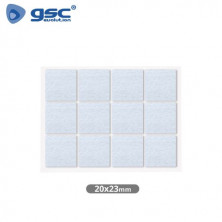 Fieltro adhesivos cuadrado 20x23mm - Blanco Pack 12 Fieltros GSC C1/100