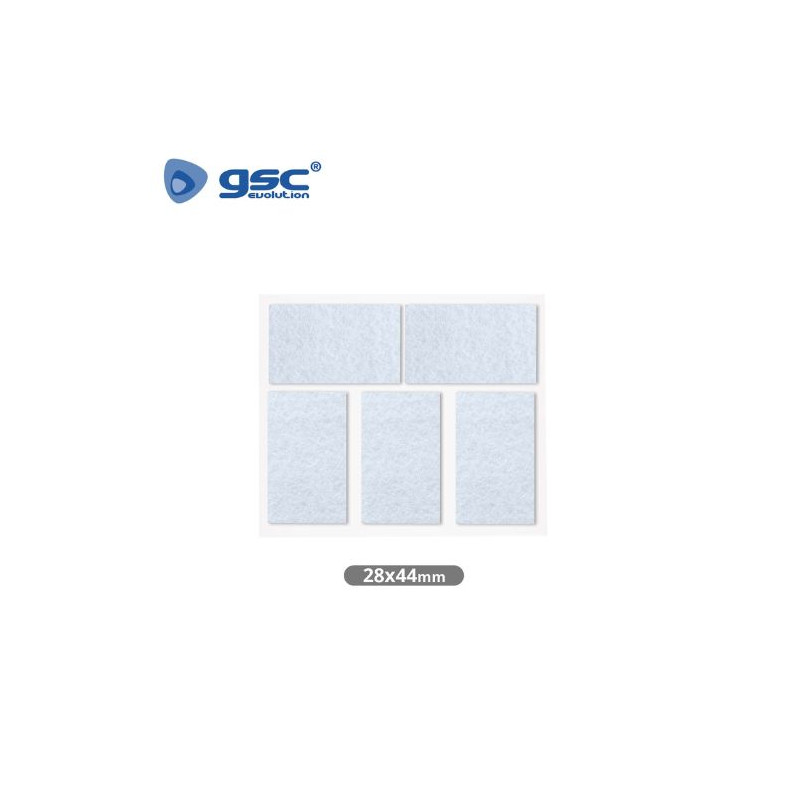 Fieltro adhesivos cuadrado 28x44mm - Blanco Pack 5 Fieltros GSC /100