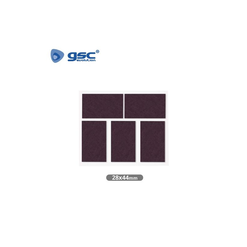 Fieltro adhesivos cuadrado 28x44mm - Marrón Pack 5 Fieltros GSC C1/100