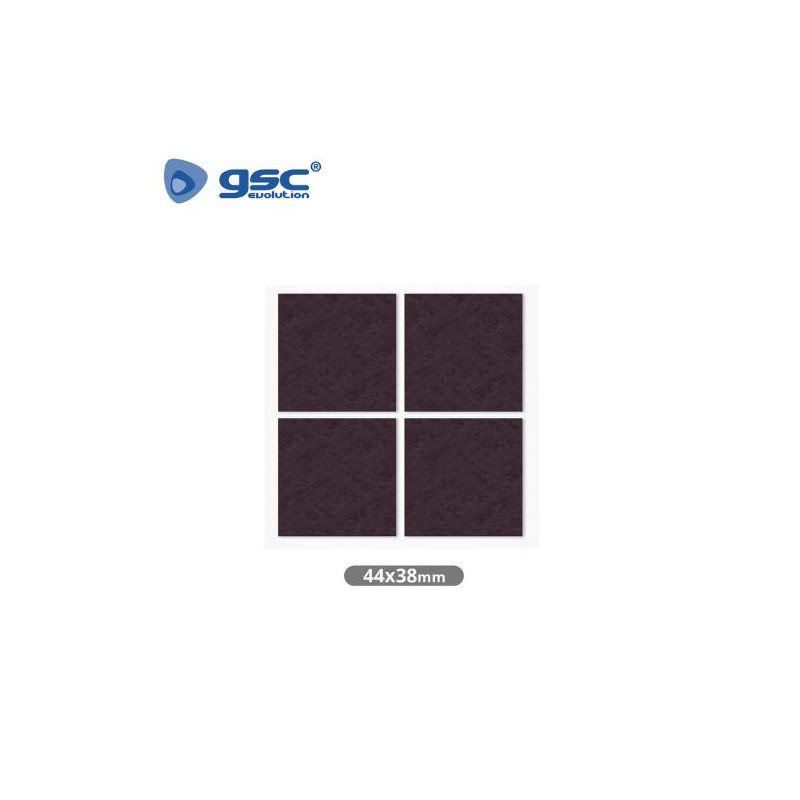 Fieltro adhesivos cuadrado 44x38mm - Marrón Pack 4 Fieltros GSC C1/100