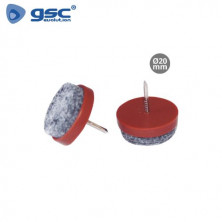 Fieltros redondos con clavo Diámetro 20mm - Marrón Pack 8 uds GSC /100