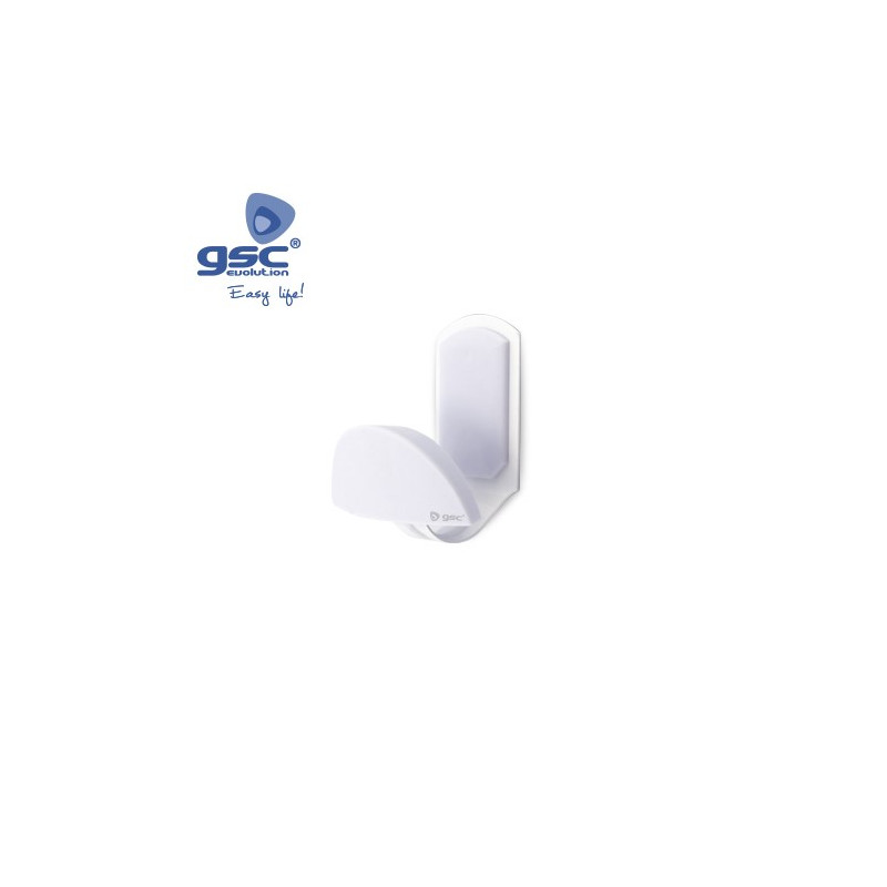 Percha medialuna acero pomo ABS - Blanco lacado 45x84 GSC C1/100