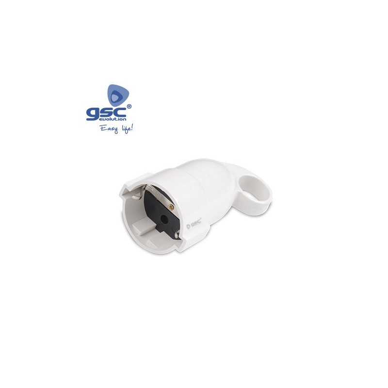 Base móvil 16A 220V TT Lateral Blanco Policarbonato Diámetro 4,8mm Retractilado GSC C20/240