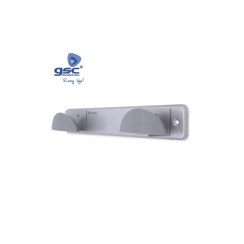 Percha medialuna doble acero pomo ABS - Cromado mate 280x50 GSC