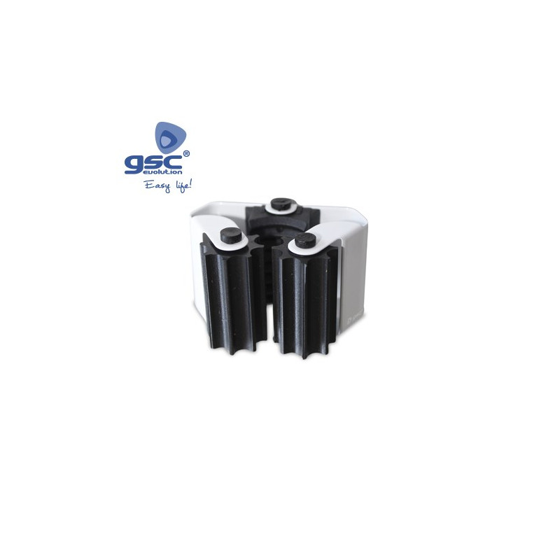 Sujeta escobas acero con rodillos goma - Blanco lacado GSC C1/50