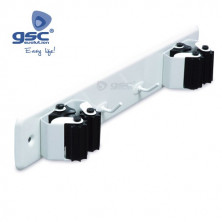 Sujeta escobas doble acero con rodillos goma Blanco GSC C1/50