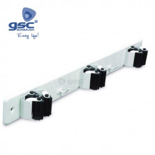 Sujeta escobas triple acero con rodillos goma Blanco GSC C1/50