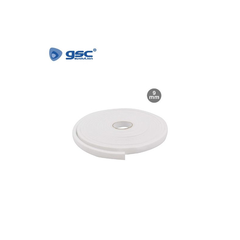 Burlete adhesivos espuma 9mm grosor y 10m largo Blanco GSC C30/120