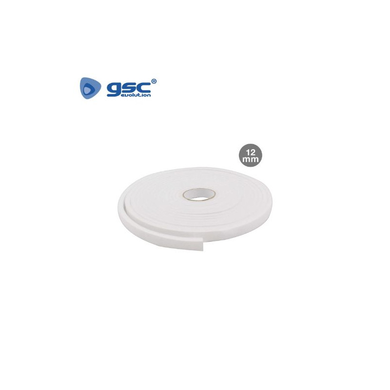 Burlete adhesivos espuma 12mm grosor y 10m largo Blanco GSC C1/90