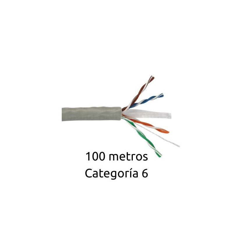 Cable Ethernet UTP rígido libre de halogenos 100 metros Cat. 6 GSC