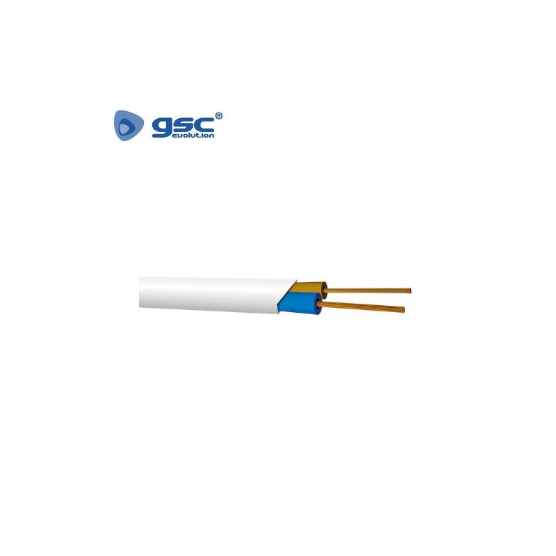 Cable manguera PLANA 2x1,5mm Blanco Rollo 100m GSC
