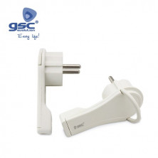 Clavija 16A 220V TT Lateral Blanco 3680w Ultrafina Sucko con asa Diámetro 4,8mm Blíster GSC C10/100