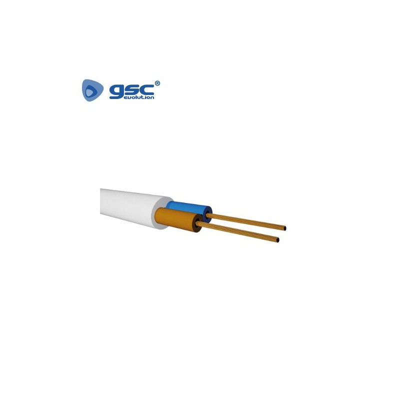 Cable manguera redonda 2x1mm Blanco Rollo 100m GSC C1/0